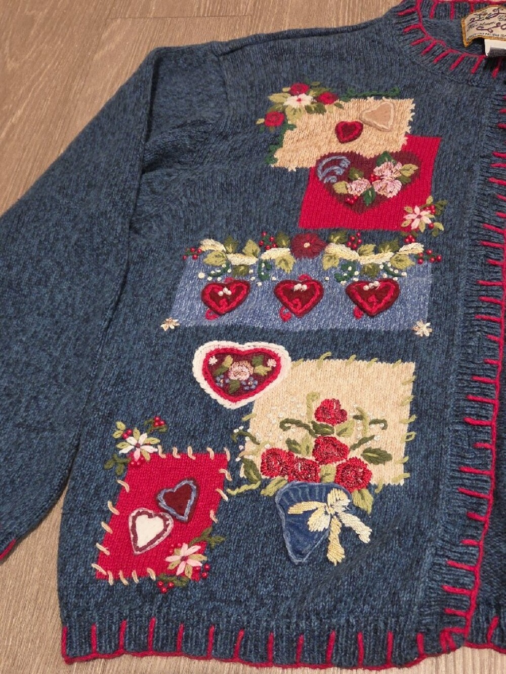 Heirloom Collectable Embroidered Button-Front Cardigan - Picture 7 of 9